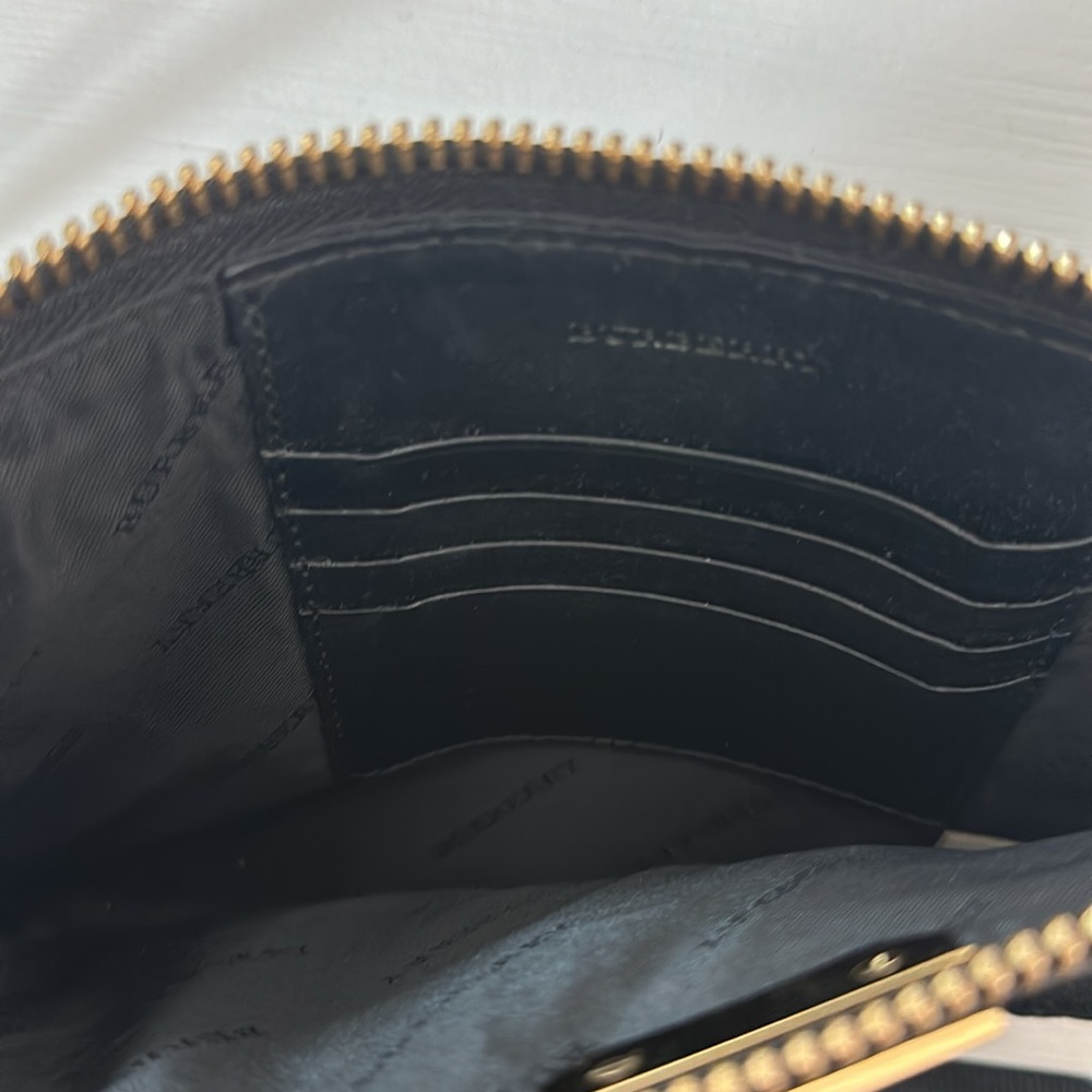 BURBERRY Signature Grain Calfskin Check Embossed Peyton Crossbody Clutch Bag - Picture 8 of 11